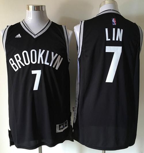 Men Brooklyn Nets #7 Jeremy Lin Black Road Stitched NBA Jersey